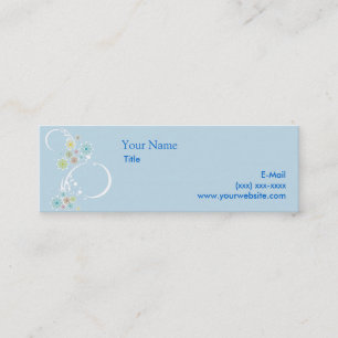 De Contato Cartão telefónico azul floral Flirty