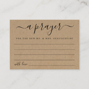 De Contato Cartão Wedding personalizado da oração - Kraft