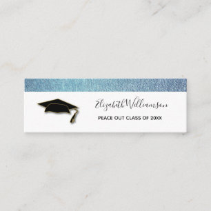 De Contato Graduação Cartão Blue Foil Insert Card