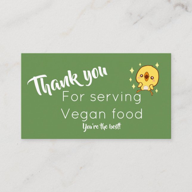 De Contato obrigado do vegan você cartão telefónico (Frente)