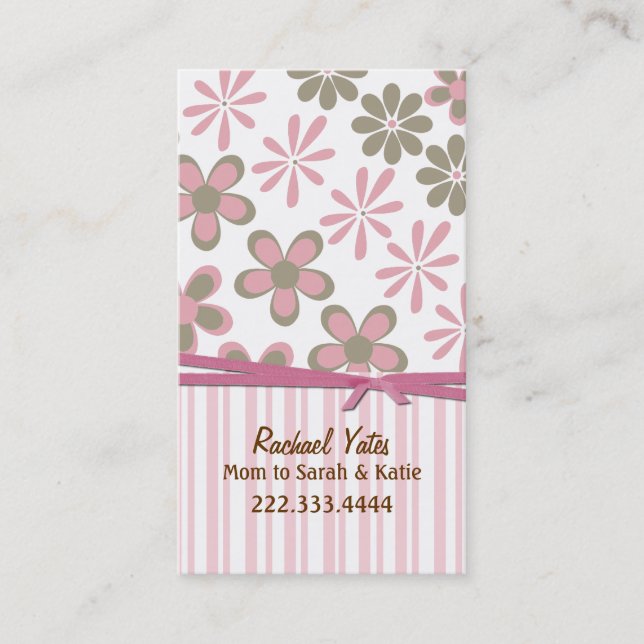 De Contato Rosa à moda e cartão feito sob encomenda das (Frente)