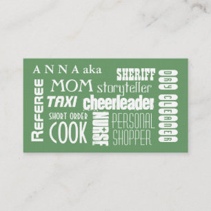 De Contato Verde moderno do cartão telefónico da mamã