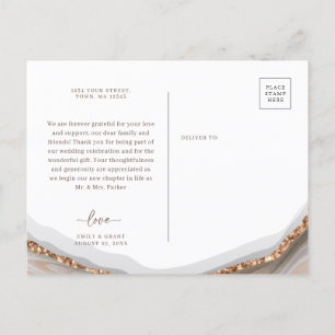 De Convite Agate Stone Marble Obrigado cartão postal