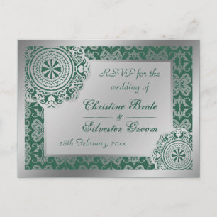 De Convite Árabe Silver Lace, cartão postal RSVP