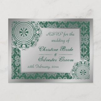 De Convite Árabe Silver Lace, cartão postal RSVP