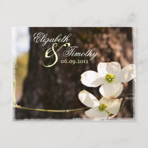 De Convite Belo cartão postal Christian Dogwood RSVP v2