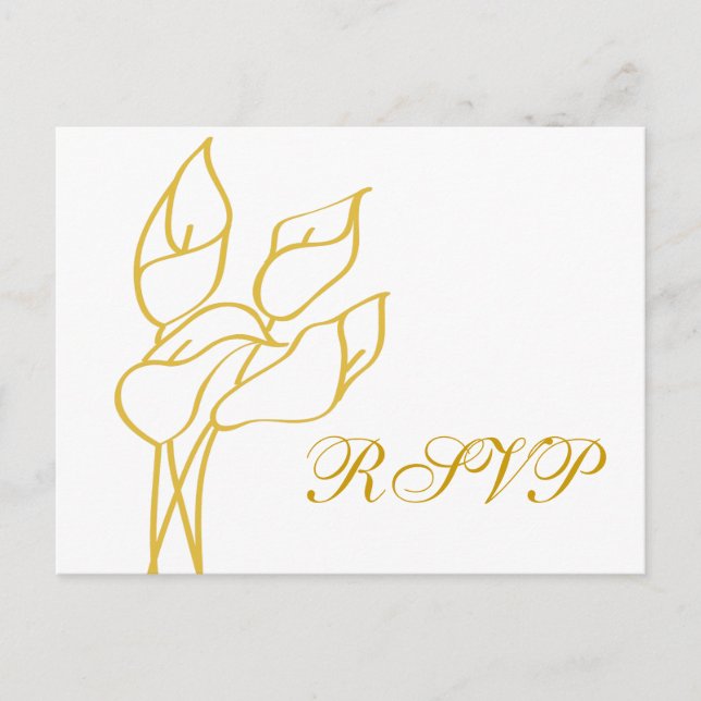 De Convite Cartão postal Calla Lily RSVP (Frente)