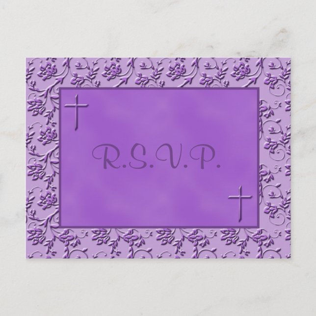 De Convite Cartão postal Christian Purple R.S.V.P. (Frente)