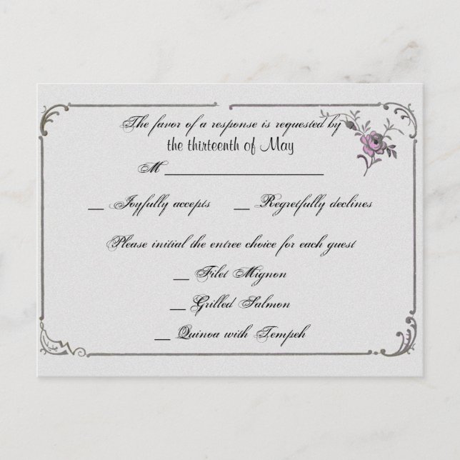 De Convite Cartão postal Deco Francês Posh RSVP (Frente)