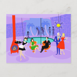De Convite Cartão postal do Partido Cocktail Tropical Retro