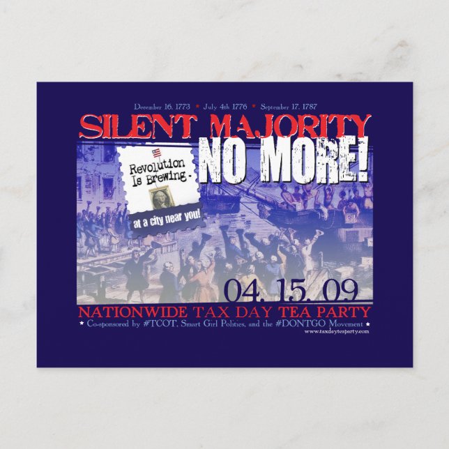 De Convite Cartão postal do Tea Party (Frente)