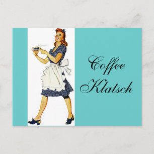 De Convite Cartão postal Garçonete Vintage Café Klatsch Convi