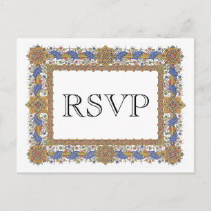 De Convite Cartão postal Geométrico Dourado RSVP Elegante