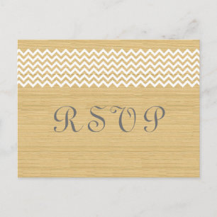 De Convite Cartão postal Ivory Rustic Chevron RSVP