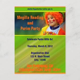 De Convite Cartão postal Purim