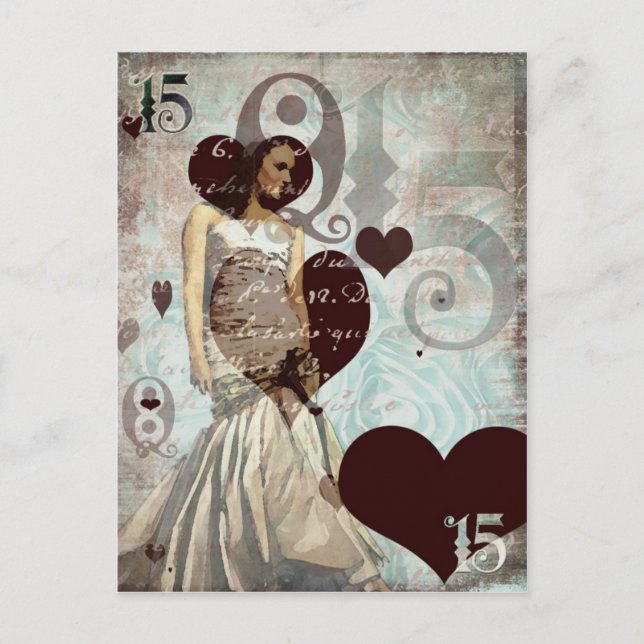 De Convite Cartão postal Quinceanera (Frente)