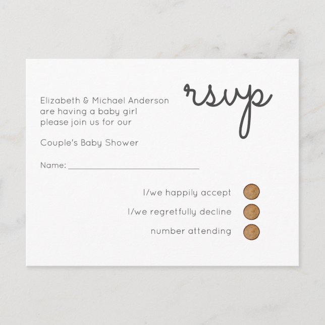 De Convite cartão postal rsvp (Frente)