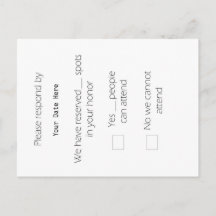 Cartão postal RSVP Alto