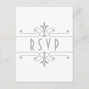 De Convite Cartão postal RSVP Ornamental do Rico v2