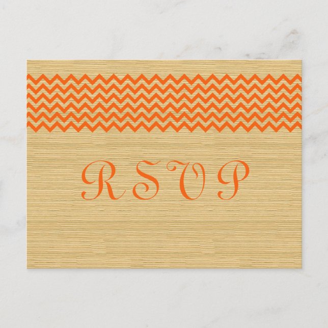 De Convite Cartão postal RSVP Russo Laranja (Frente)