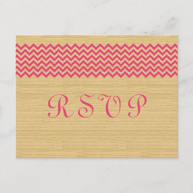 De Convite Cartão postal RSVP Russo Rosa (Frente)
