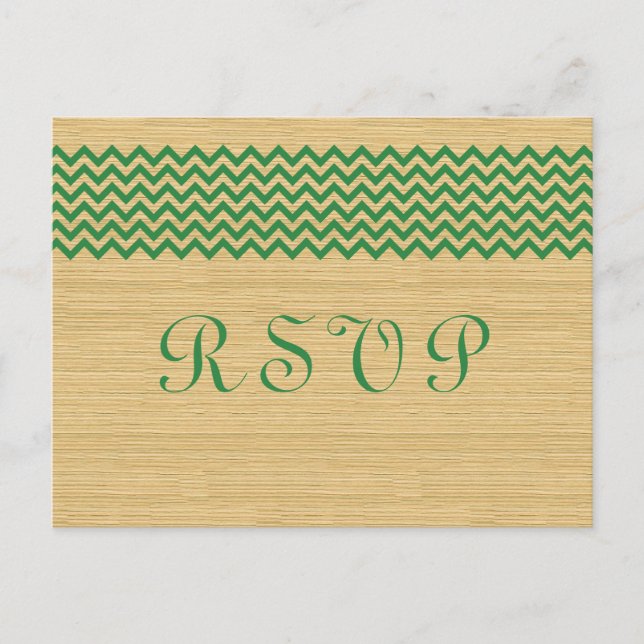 De Convite Cartão postal RSVP Russo Verde (Frente)