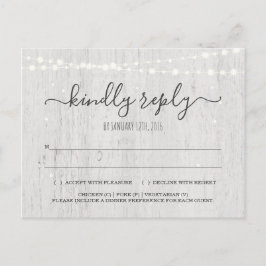 De Convite Cartão postal RSVP | Rustic Winter