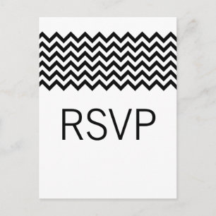De Convite Cartão postal Simple Chevron RSVP Ebony