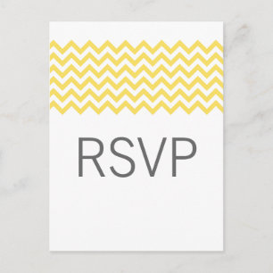 De Convite Cartão postal Simples Chevron RSVP Amarelo