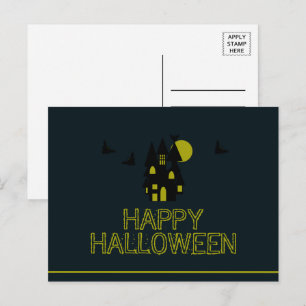 De Convite Casa Assombrada, Feliz Halloween Cartão Postal