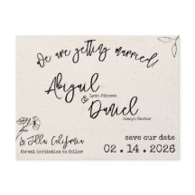 Casamento Salve A Data Cartão Postal Minimalista