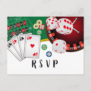 De Convite casino, noite do cassino, cartão postal RSVP