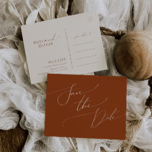 De Convite Deserto Whimsic Rust Salve A Data Cartão Postal