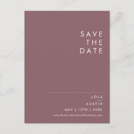 De Convite Dusty Boho | Cartão Postal Roxo Save The Date