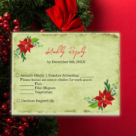 De Convite Poinsettia Buquê, Cartão postal Vintage RSV
