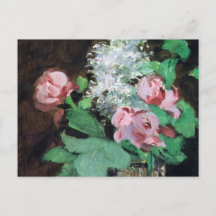 De Convite Rosas em cartão postal Crystal Vase