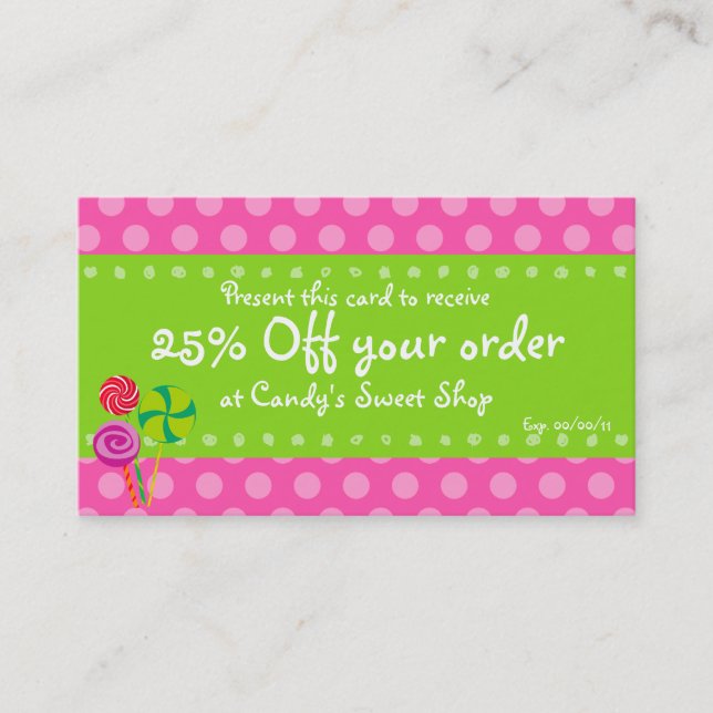 De Desconto Cartão do vale dos doces (Frente)