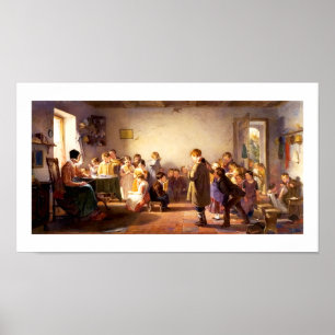 De "escola país" por Winslow Homer. Impressão da