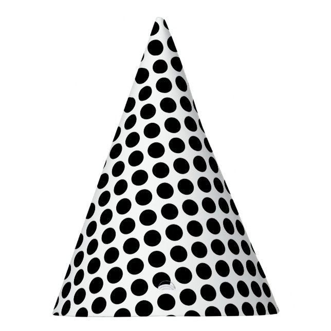 De Festa Chapéu branco chic com pontos pretos sólidos brilh (Direita)