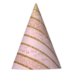 De Festa Chapéu cor-de-rosa e Dourado do partido do chifre