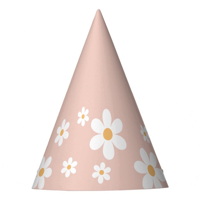 De Festa Chapéu do Partido Retro Daisy Boho rosa (Frente)