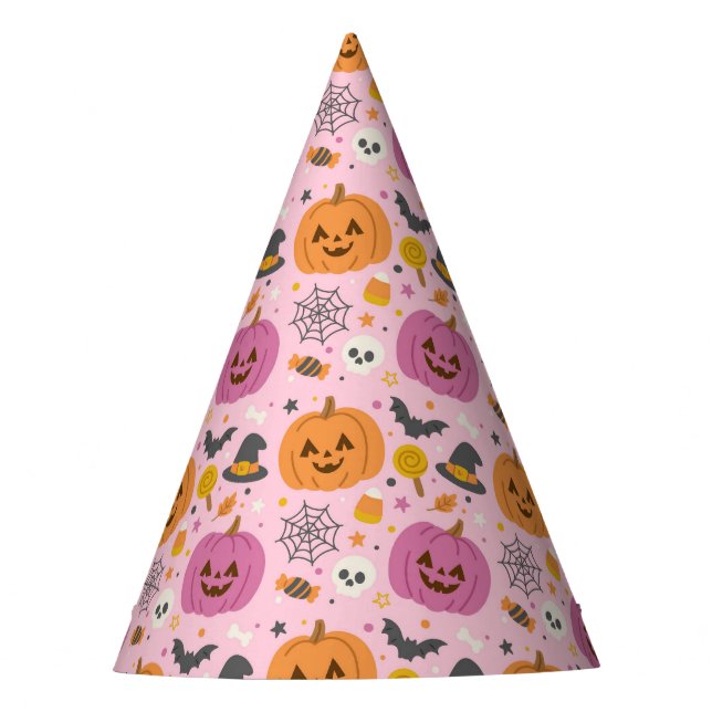 De Festa Chapéu do Pumpkin Rosa do Halloween (Frente)