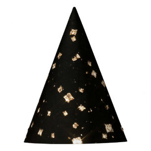De Festa Chapéu Feliz Ano Novo Preto Dourado Confetes Faísc