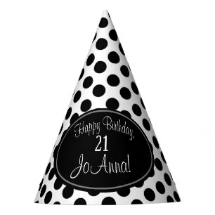 De Festa Chapéu preto e branco personalizado do partido da