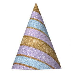 De Festa Chapéu roxo e Dourado azul do partido do chifre d