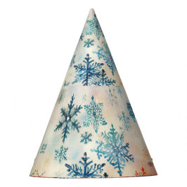 De Festa Padrão Vintage Snowflakes - Chapéu do Partido