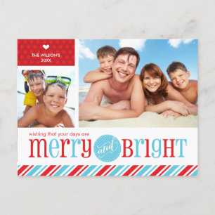 De Festividades 2 CARTÃO POSTAL PHOTO CHRISTMAS: feliz e brilhante
