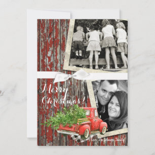 De Festividades 5x7 XMAS Red Christmas Truck Tree Cartão com foto