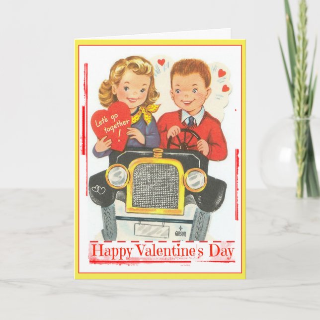De Festividades Adolescentes retros dos namorados no cartão do (Frente)
