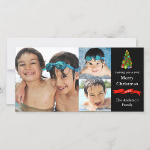 De Festividades Árvore/Friso 3 Fotos Natal - Cartão com fotos